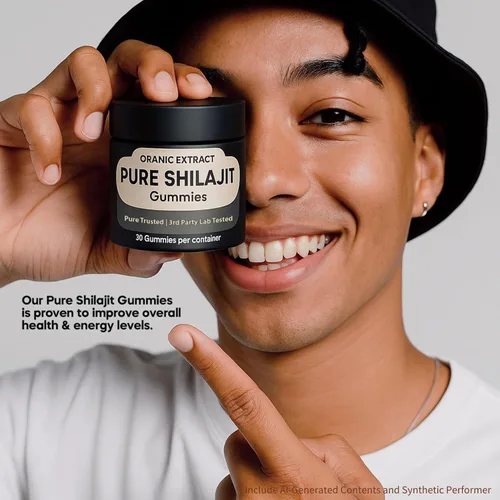 Vista 3 de Gomitas Shilajit - Fuente del Himalaya 9000 mg, energía y apoyo inmunológico para hombres y mujeres, ácido fúlvico + 85 oligominerales, sabor a miel