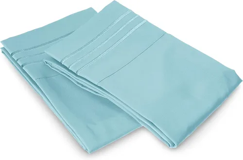 Vista 5 de Elegant Comfort Juego de fundas de almohada ultrasuaves de lujo de 2 piezas - Microfibra premium de calidad hotelera 1500, doble cepillado
