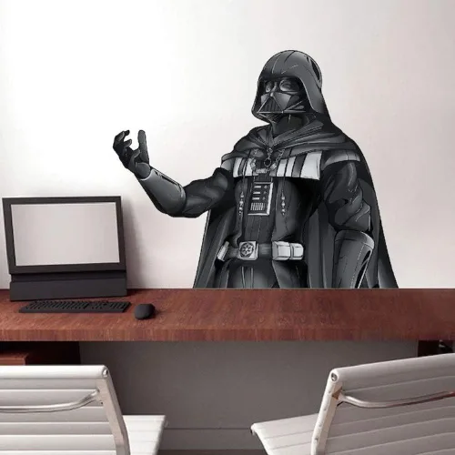 Vista 2 de Darth Vader - Calcomanía de vinilo – Mural de pared de Darth Vader, decoración de pared extraíble para habitación de niños, cuarto de bebé