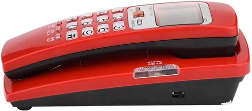 Vista 9 de DTMF Teléfono de Identificación de Llamadas, Teléfono con Cable Escritorio Put, Teléfono de Extensión de Moda Fija para el Hogar. (Rojo)