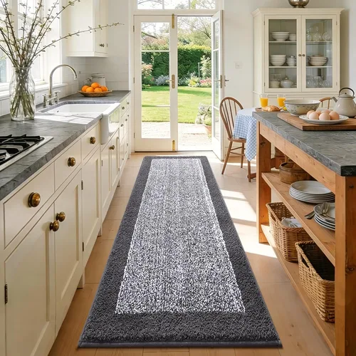 Vista 22 de Alfombras de baño de 17 x 24 pulgadas, antideslizantes, lavables, color gris, para bañera, tapete de baño para baño, tapete suave y absorbente