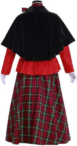 Vista 3 de Charles Dickens Caroler Costume Victorian Yuletide Lady Women's Christmas Caroler Costume Dress