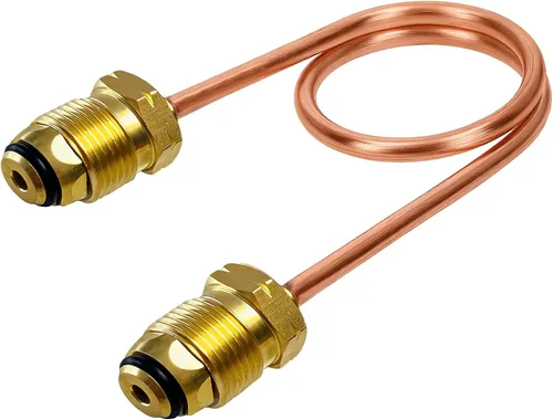 Vista 11 de Regulador de Cambio Automático Coleta de Cobre POL x 1/4" Conexión Macho Invertida 15" de Largo POL CGA-510 x 1/4" llamarada masculina invertida
