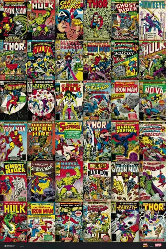 Vista 10 de POSTER STOP ONLINE Marvel Comics - Póster impreso (collage de 36 portadas clásicas de Marvel Comics) (tamaño: 24 x 36 pulgadas) (póster laminado)