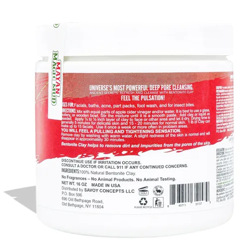 Vista 2 de Mayan Magic Mud Potente arcilla de bentonita de sodio para limpieza profunda de poros, mascarilla facial natural para hombres y mujeres, cuidado