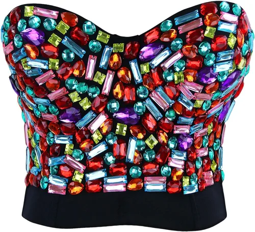 Vista 3 de Charmian - Sujetador para mujer con diamantes de imitación