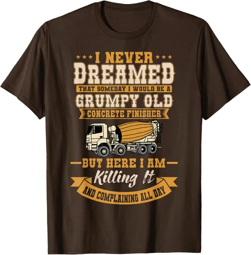 Vista 7 de Divertida camiseta de trabajador con acabado de hormigón antiguo, Negro, S