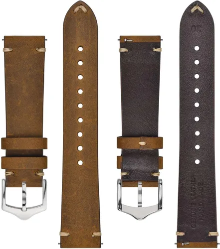 Vista 3 de BISONSTRAP Correas de reloj para hombre, correas de reloj de cuero cosidas a mano, liberación rápida, 0.709 in, 0.748 in, 0.787 in, 0.827 in, 0.866