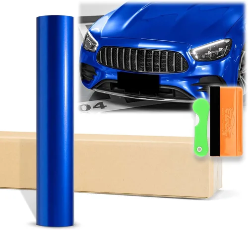 Vista 11 de 2 unidades de 4 x 8 pulgadas (3.9 in x 7.9 in) de muestra brillante metálico azul real brillante vinilo adhesivo auto auto hoja película película