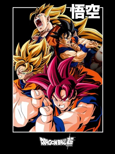 Vista 2 de Dragon Ball Goku Super Saiyan Character Camiseta negra para hombre