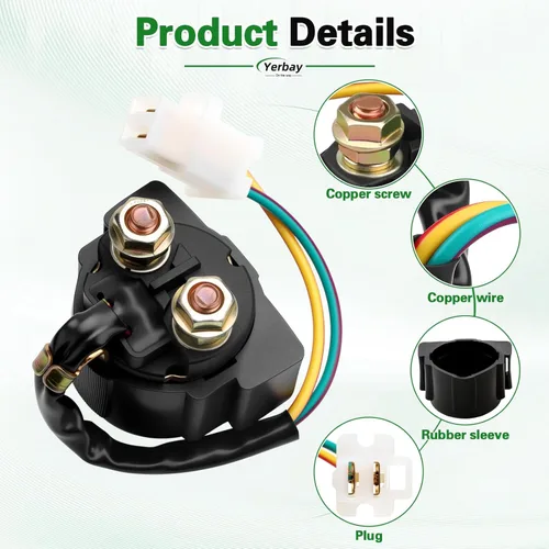 Vista 4 de Relé de solenoide de arranque para Honda TRX300 Fourtrax 300 1988-2000 / TRX200 Fourtrax 200 1984 / TRX250 Fourtrax 250 1985-1987 / TRX250 Sportrax