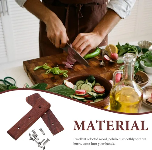 Vista 8 de UPKOCH Mango de cuchillo de madera de pera de repuesto de 3.93 x 1.25 x 0.59 pulgadas, agarre ergonómico para cuchillo de cocina, cómodo y fácil