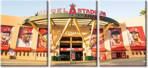 Vista 38 de TUMOVO American Major Baseball - Lienzo decorativo para pared, diseño de estadio de los Bravos, 3 piezas, arte de pared de Filadelfia, cuadros