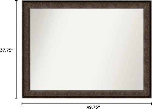 Vista 166 de Amanti Art Espejo de pared personalizado no biselado (25 x 25 pulgadas), marco de bronce acentuado, varios tamaños personalizados, espejo de baño