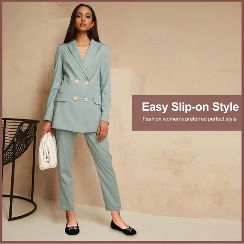 Vista 2 de Zapatos de ballet para mujer, cómodos zapatos planos casuales para caminar, conducir, elegantes