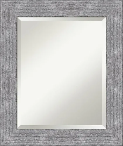 Vista 30 de Amanti Art Brown Wall Mirror 25x21 Bark Rustic Char Rectangle Bathroom Mirror for Wall Decor Living Room, Small Rustic Farmhouse Frame, Hangs