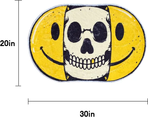 Vista 3 de Alfombras de baño creativas con estampado de calavera sonriente para dormitorio, alfombra de arte personalizada de microfibra antideslizante
