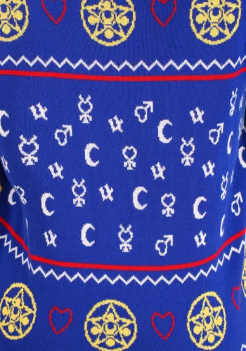 Vista 10 de Suéter Feo de Navidad para Adulto Sailor Moon Estilo Fair Isle Multicolor
