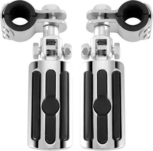 Vista 8 de Estriberas para motocicleta de 1 a 1 1/3 pulgadas con protector de motor, estriberas para Harley Honda, Suzuki, Yamaha (negro)
