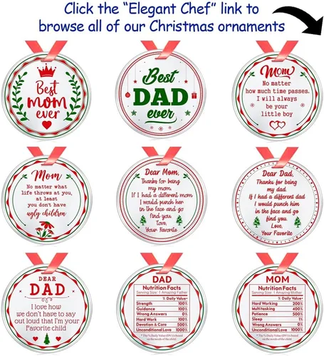 Vista 5 de Best Mom Ever Adornos de Navidad para madre, decoración de celebración de vacaciones de Navidad para mamá, recuerdo coleccionable de festival, acero
