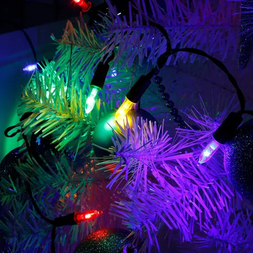 Vista 5 de Joliyoou Paquete de 2 tiras de luces multicolor, 16 pies, funciona con pilas, para interiores y exteriores, luces de hadas de Navidad
