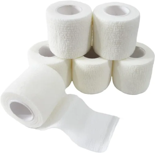 Vista 10 de Paquete de 6 vendajes autoadhesivos de 1 pulgada x 5 yardas, transpirable, cohesivo para mascotas, cinta elástica autoadhesiva para deportes, Negro