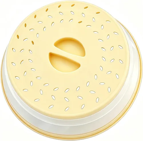 Vista 35 de Cubierta plegable antisalpicaduras para microondas, cubierta de plato para microondas con ventilación de vapor (10.5 pulgadas, beige) Microwave