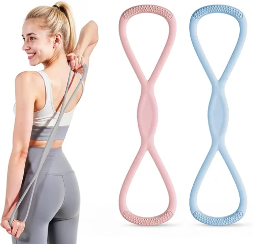 Vista 14 de Figura 8 banda de resistencia, figura 8 bandas de resistencia para mujeres y hombres, figura de banda de resistencia para entrenamiento, asas
