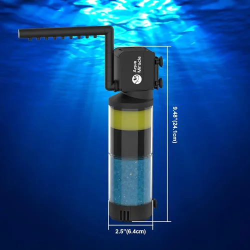 Vista 7 de AquaMiracle Filtro de acuario para acuarios de 10 a 40 galones, filtros de tanque de peces, filtro de tortuga, filtro de potencia interna