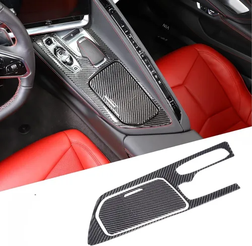 Vista 22 de TOYCIDFG Caja de almacenamiento para panel de palanca de cambios de consola central de automóvil, cubierta lateral para Chevrolet Corvette C8 Z06