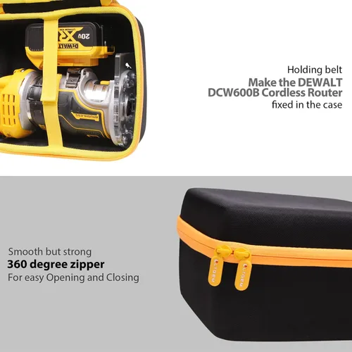 Vista 8 de LTGEM - Funda compatible con el enrutador inalámbrico DEWALT DCW600B / DWP611 20V Max XR (solo funda)