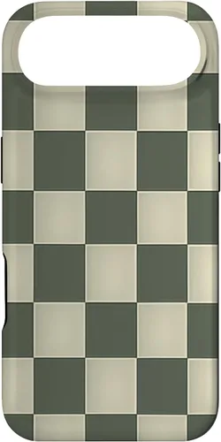 Vista 26 de Funda para iPhone 11 Pro Max con patrón de tablero de ajedrez verde salvia