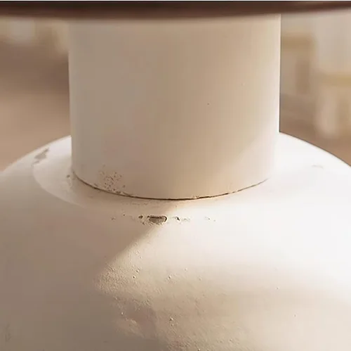 Vista 5 de Mesa auxiliar redonda de granja con base de metal, mesas de té laterales rústicas únicas con parte superior de madera, mesa auxiliar bohemia