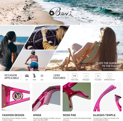 Vista 3 de Bevi Lentes de sol deportivos polarizados con marco TR90 duradero y flexible ultraligero para hombres y mujeres correr conducir ciclismo
