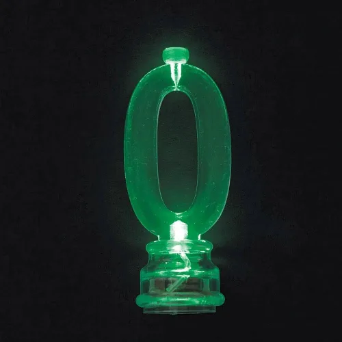 Vista 3 de Juego de velas y número iluminado multicolor para torta de cumpleaños, 5 unidades, 0, Multicolor