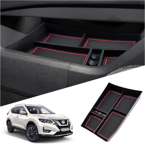 Vista 15 de Ruiya Organizador de consola central Prius 2010-2015 para Toyota Prius XV30 2010-2015 Accesorios ABS Material Reposabrazos Organizador de consola