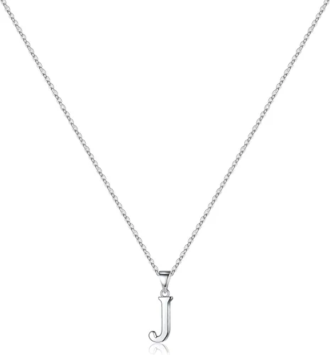Vista 27 de Turandoss S925 Sterling Silver Initial Necklaces for Women, Dainty Hypoallergenic Letter Initial Pendant S925 Sterling Silver initial Necklace for