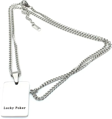 Vista 3 de Collar con colgante Ace para hombres, collar de cartas de juego de Ace, collar de cartas de póker con cadena