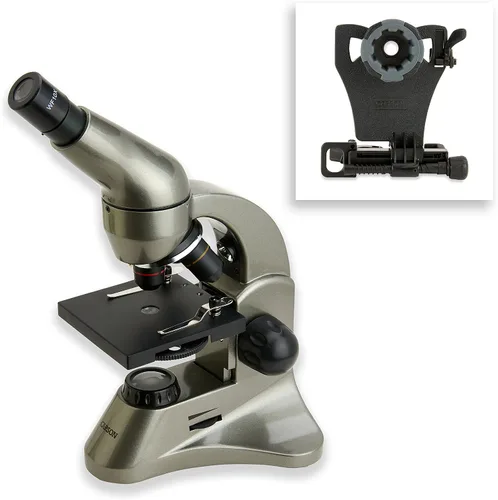 Vista 2 de Carson Microscopio compuesto para estudiantes 40x-400x para principiantes con adaptador universal para digiscopio para teléfonos inteligentes