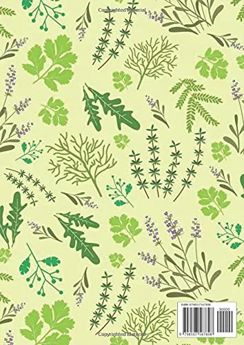 Vista 2 de A4 Lined Exercise Book with Margin 120 Pages Ruled Notebook Journal Pattern Herb Garden Design
