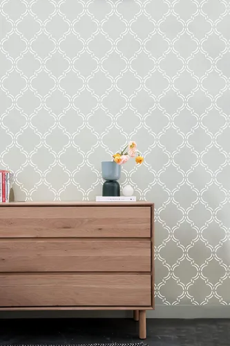 Vista 4 de PINKIPO®, Elegante marroquí, plantilla XL (16 x 40 pulgadas), plantilla de pared grande étnica, plantillas de pared geométricas clásicas