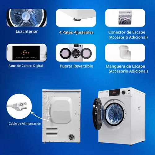 Vista 6 de Equator Deluxe - Secador con sensor ventilado de 24 pulgadas, control táctil de 4 pies cúbicos, 110 V digital