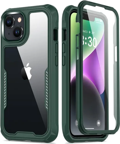 Vista 8 de FUNMIKO Funda transparente para iPhone 14 con protector de pantalla integrado sensible al tacto, protección resistente de grado milimétrico, pasa 21