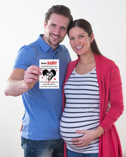 Vista 4 de WaaHome Divertida tarjeta del primer día del padre para el nuevo papá de hija, hijo y bebé, tarjeta de regalo feliz del primer día del padre
