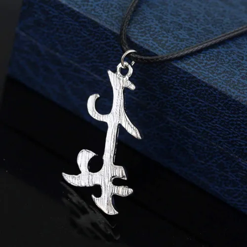 Vista 5 de OfficialOtaku Shadowhunters - Collar con colgante de runa parabatai, color plateado