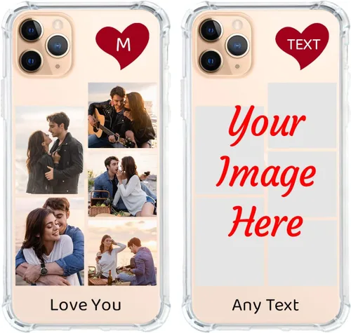 Vista 7 de Funda de teléfono con foto personalizada para iPhone 11 Pro Max, cubierta transparente suave de silicona personalizada con imagen/texto, regalo