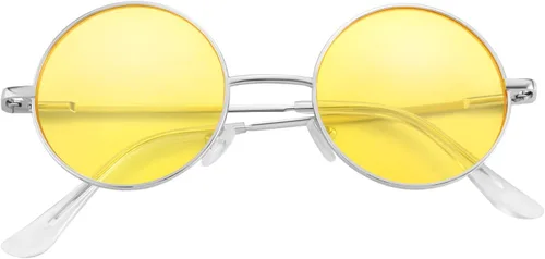 Vista 2 de Juego de accesorios de vestir hippie con gafas hippie y collar con signo de paz