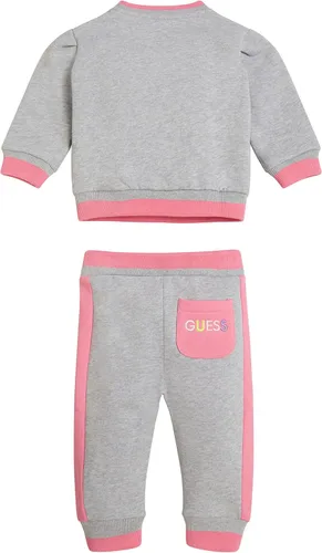 Vista 2 de GUESS Conjunto de 2 piezas de sudadera de rizo francés bordado con logotipo de vellón para bebé niña
