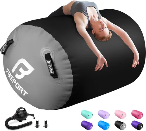 Vista 11 de FBSPORT Air Roller Gymnastics Barrel, Inflatable Gymnastics Air Roller Inflatable Air Gymnastics Mat for Yoga Cheerleading Training Home Outdoor