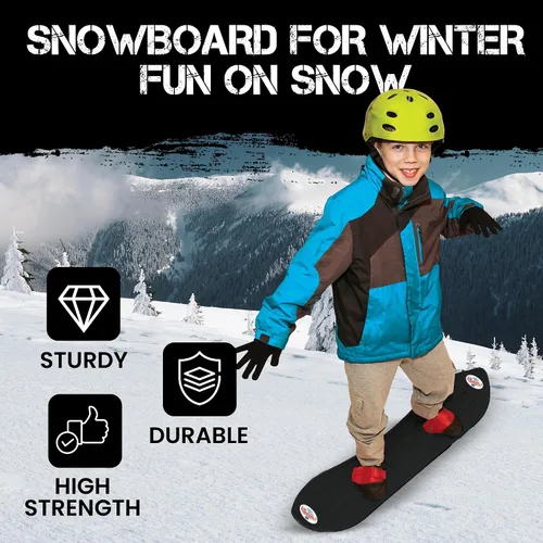 Vista 5 de El original Sledsterz Geospace para niños principiantes tabla de nieve para la diversión invernal en la nieve, con fijaciones ajustables de entrada